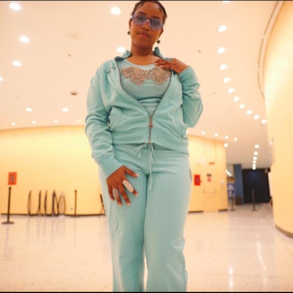 TWISTED HEART AMERICA 3 PIECE SWAVORSKI SWEAT SUIT Y2K RARE - Picture 6 of 8